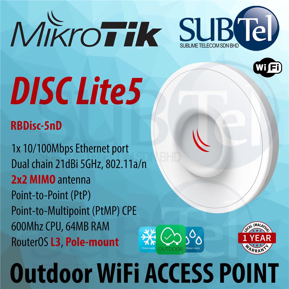 RBDisc-5nD Mikrotik DISC Lite5 5GHz (end 6/24/2024 12:33 PM)